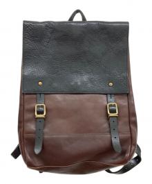 SLOW×BEAMS（スロウ×ビームス）の古着「SLOW×BEAMSコラボ/コラボバッグ/レザーリュック」｜ブラック×ブラウン