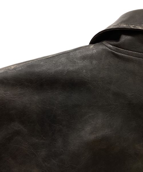 WETTEMPT（ウィテンプト）WETTEMPT (ウィテンプト) ヴィンテージライクフェイクレザージャケット ブラック サイズ:Lの古着・服飾アイテム