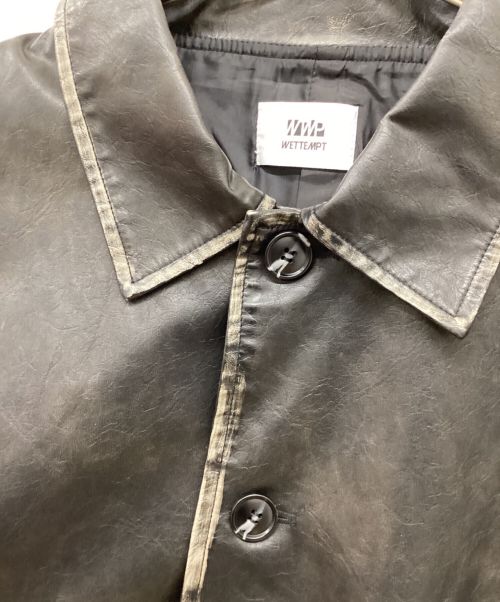 WETTEMPT（ウィテンプト）WETTEMPT (ウィテンプト) ヴィンテージライクフェイクレザージャケット ブラック サイズ:Lの古着・服飾アイテム