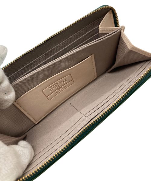 folna（フォルナ）folna (フォルナ) ブルチャート スマートラウンドファスナー長財布/長財布/2993838/箱付 グリーン 未使用品の古着・服飾アイテム