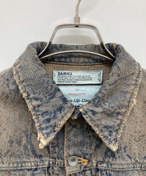 DAIRIKU（ダイリク）DAIRIKU (ダイリク) 23AW/Python Short Hem Denim Jacket/パイソンショートヘムデニムジャケット/ショートデニムジャケット/デニムジャケット ブルー サイズ:Mの古着・服飾アイテム
