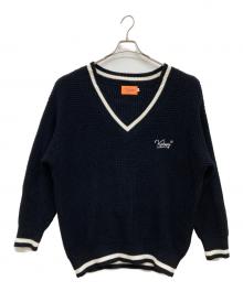 KEBOZ（ケボズ）の古着「チルデンニット/Vネックニット/ニット」｜ブラック