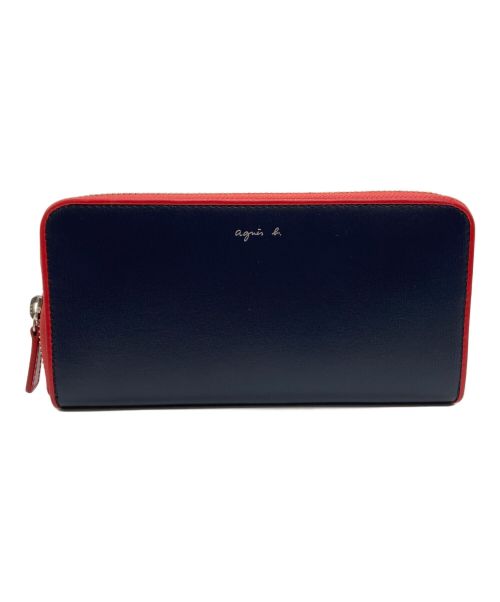 agnes b voyage（アニエスベーボヤージュ）agnes b voyage (アニエスベーボヤージュ) 長財布/バイカラー長財布/ロングウォレット/箱付 ネイビー 未使用品の古着・服飾アイテム