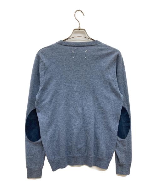 Maison Margiela（メゾンマルジェラ）Maison Margiela (メゾンマルジェラ) エルボーパッチウールカーディガン/ウールカーディガン/カーディガン ブルー サイズ:Mの古着・服飾アイテム