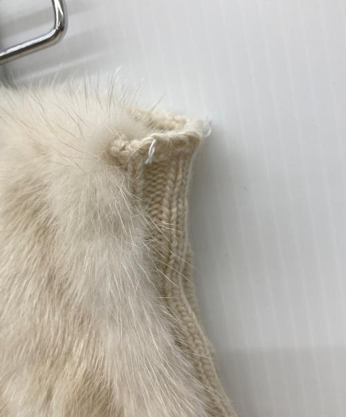 MaxMara（マックスマーラ）MaxMara (マックスマーラ) 毛皮ニットスカート ベージュ サイズ:記載なしの古着・服飾アイテム