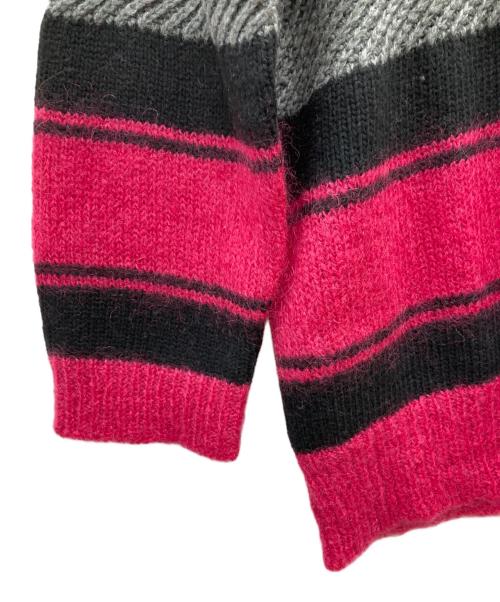 DAIRIKU（ダイリク）DAIRIKU (ダイリク) Molly Border Mohair Knit ブラック×ピンク サイズ:FREEの古着・服飾アイテム