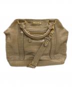 MIU MIUミュウミュウ）の古着「クロコ型押し2WAYトートバッグ」｜ベージュ