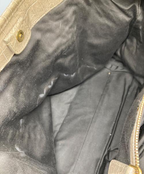 MIU MIU（ミュウミュウ）MIU MIU (ミュウミュウ) クロコ型押し2WAYトートバッグ ベージュの古着・服飾アイテム