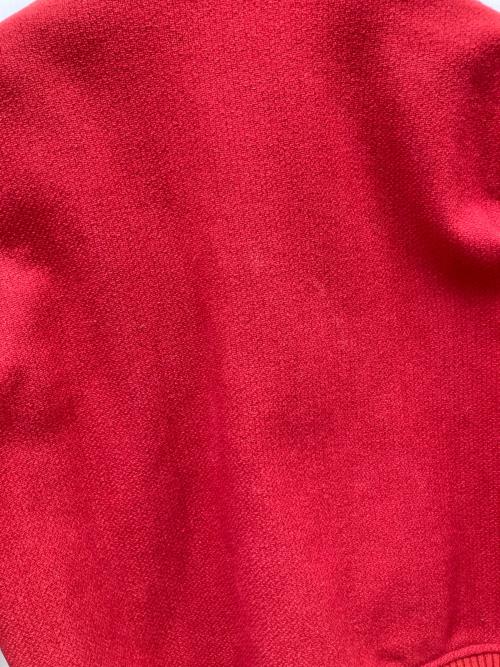 HOUSTON（ヒューストン）HOUSTON (ヒューストン) レザー切替スタジャン レッド×ベージュ サイズ:36の古着・服飾アイテム