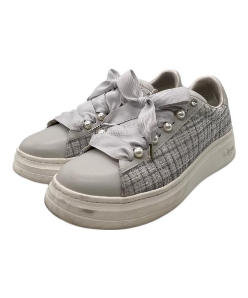 DIANA（ダイアナ）DIANA (ダイアナ) パールがかわいい♪フェミニンスニーカー/リボンレーススニーカー/スニーカー/HE44596 グレー サイズ:24の古着・服飾アイテム