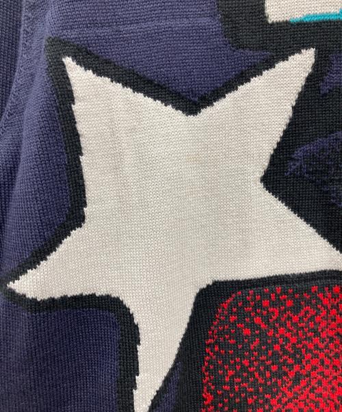 DIESEL Black Gold（ディーゼル ブラック ゴールド）DIESEL Black Gold (ディーゼル ブラック ゴールド) グラフィックニット/PATTERNED SWEATER/ニット/K1-13-FX パープル サイズ:Sの古着・服飾アイテム