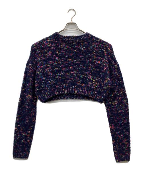 6(ROKU) BEAUTY&YOUTH（ロク ビューティーアンドユース）6(ROKU) BEAUTY&YOUTH (ロク ビューティーアンドユース) マルチスラブ クルーネック ニット パープル サイズ:-の古着・服飾アイテム