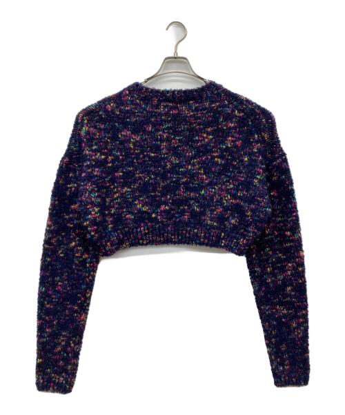 6(ROKU) BEAUTY&YOUTH（ロク ビューティーアンドユース）6(ROKU) BEAUTY&YOUTH (ロク ビューティーアンドユース) マルチスラブ クルーネック ニット パープル サイズ:-の古着・服飾アイテム