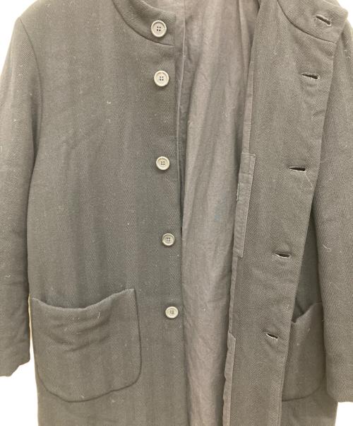 CASEY CASEY（ケーシーケーシー）CASEY CASEY (ケーシーケーシー) ヘリンボーンウールスタンドカラーコート ブラック サイズ:Sの古着・服飾アイテム