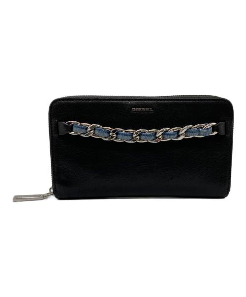 DIESEL（ディーゼル）DIESEL (ディーゼル) 長財布/ラウンドジップウォレット/チェーンウォレット ブラックの古着・服飾アイテム
