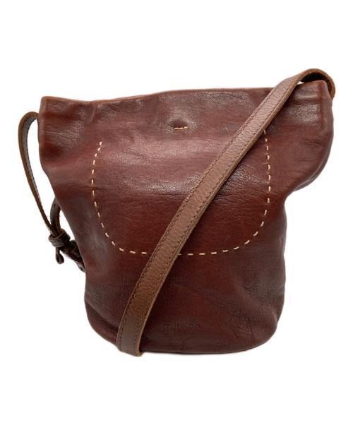 genten（ゲンテン）genten (ゲンテン) バケツ型レザーショルダーバッグ ブラウンの古着・服飾アイテム