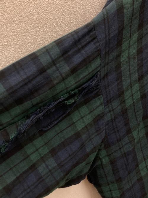 KIDILL（キディル）KIDILL (キディル) 【24SS】ピーターパン シャツ / PETER PAN SHIRT/チェックシャツ/KL799 グリーン×ネイビー サイズ:Fの古着・服飾アイテム