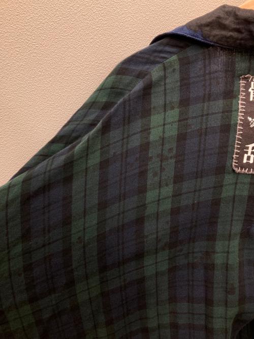 KIDILL（キディル）KIDILL (キディル) 【24SS】ピーターパン シャツ / PETER PAN SHIRT/チェックシャツ/KL799 グリーン×ネイビー サイズ:Fの古着・服飾アイテム