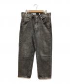 LEVI'S SILVERTABリーバイス シルバータブ）の古着「SILVERTABルーズフィット ブラック WORN IN/ブラックデニム/シルバータブ/グレーフェード/デニムパンツ/バギーデニム/ルーズフィットデニムパンツ」｜グレー
