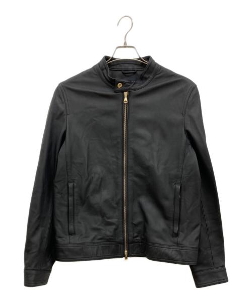 EMMETI（エンメティ）EMMETI (エンメティ) JURIユリ シングルライダースジャケット/レザージャケット ブラック サイズ:50の古着・服飾アイテム