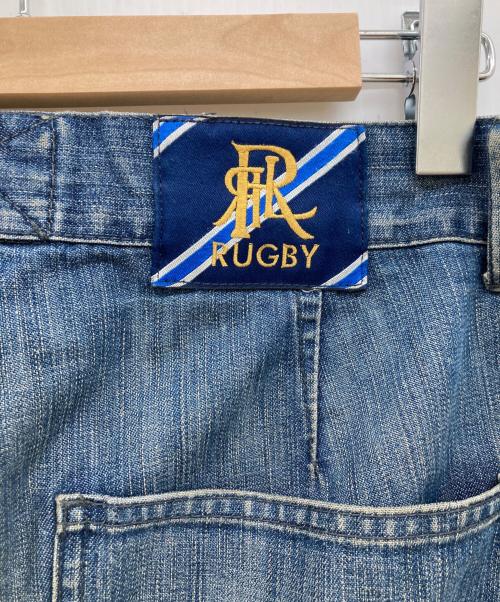 RALPH LAUREN RUGBY（ラルフローレンラグビー）RALPH LAUREN RUGBY (ラルフローレンラグビー) パッチワークベイカーデニムパンツ/パッチワーク/デニムパンツ/ベイカーパンツ/ダメージデニム ブルー サイズ:ｗ３２の古着・服飾アイテム