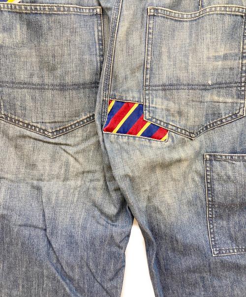 RALPH LAUREN RUGBY（ラルフローレンラグビー）RALPH LAUREN RUGBY (ラルフローレンラグビー) パッチワークベイカーデニムパンツ/パッチワーク/デニムパンツ/ベイカーパンツ/ダメージデニム ブルー サイズ:ｗ３２の古着・服飾アイテム