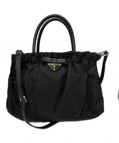 中古・古着通販】PRADA (プラダ) リボンギャザー2WAYバッグ  