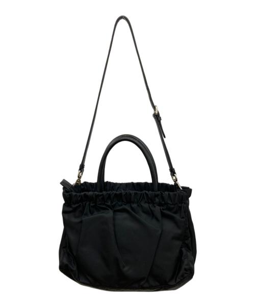 PRADA（プラダ）PRADA (プラダ) リボンギャザー2WAYバッグ/ハンドバッグ//2WAYバッグ/ギャランティーカード付/2WAYバッグ/BN1631 ブラックの古着・服飾アイテム