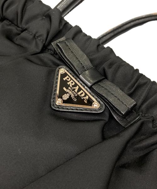 PRADA（プラダ）PRADA (プラダ) リボンギャザー2WAYバッグ/ハンドバッグ//2WAYバッグ/ギャランティーカード付/2WAYバッグ/BN1631 ブラックの古着・服飾アイテム
