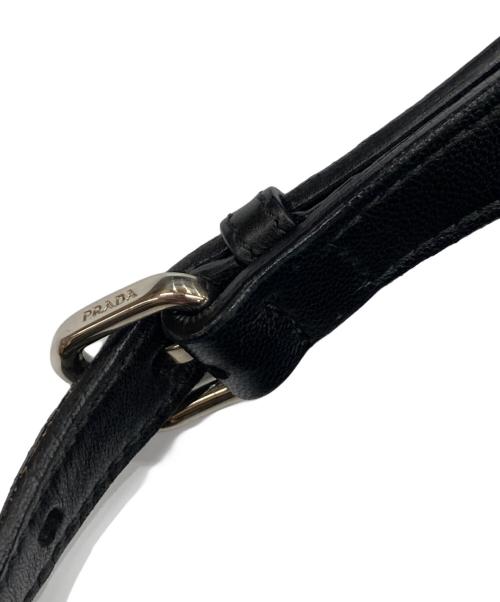 PRADA（プラダ）PRADA (プラダ) リボンギャザー2WAYバッグ/ハンドバッグ//2WAYバッグ/ギャランティーカード付/2WAYバッグ/BN1631 ブラックの古着・服飾アイテム