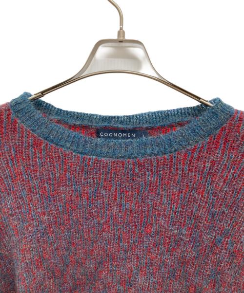 COGNOMEN（コグノーメン）COGNOMEN (コグノーメン) ミックスカラーニット ブルー×レッド サイズ:Lの古着・服飾アイテム