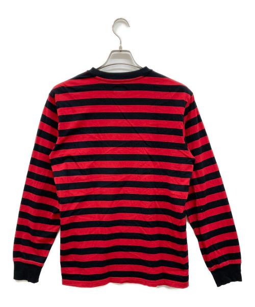 SUPREME（シュプリーム）SUPREME (シュプリーム) 19aw/Flagl/S Top/ボーダーカットソー/ロングスリーブカットソー ブラック×レッド サイズ:Sの古着・服飾アイテム