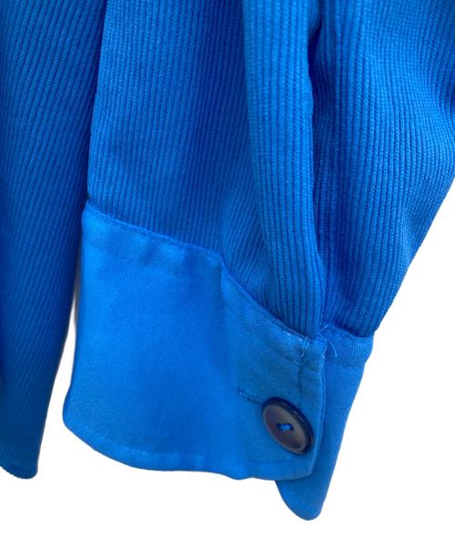 cellini（チェリーニ）cellini (チェリーニ) 70s/デカ襟ポリエステルシャツ ブルー サイズ:XLの古着・服飾アイテム