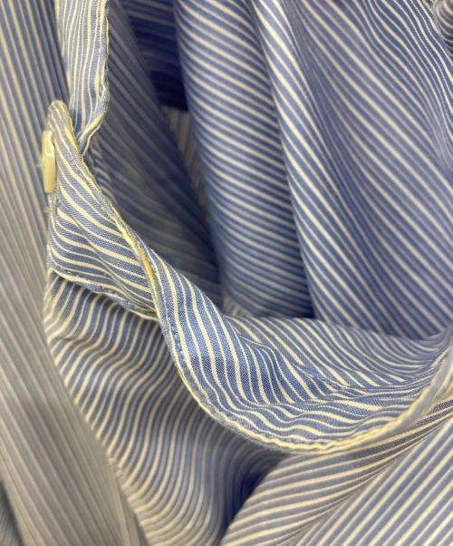 AURALEE（オーラリー）AURALEE (オーラリー) 「FINX SILK SHIRT」/ストライプシャツワンピース/シャツワンピース/ワンピース/ストライプ柄/A9SD03FS ブルー×ホワイトの古着・服飾アイテム