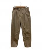 TOMORROW LANDトゥモローランド）の古着「24SS/コットンポリエステル ダブルバックルパンツ」｜ブラウン