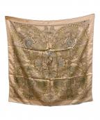 HERMESエルメス）の古着「les chants du henne/ヘンナの歌/シルクスカーフ」｜ピンク