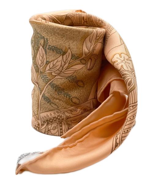 HERMES（エルメス）HERMES (エルメス) les chants du henne/ヘンナの歌/シルクスカーフ ピンクの古着・服飾アイテム