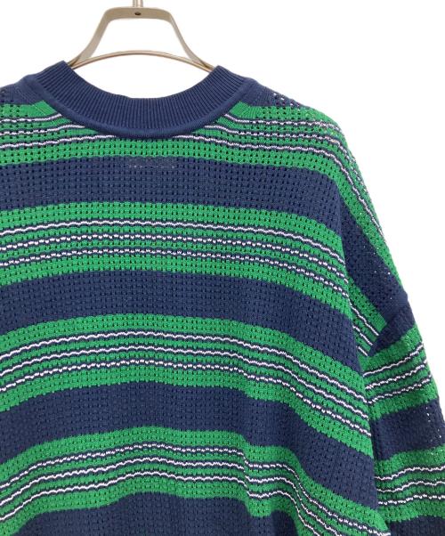 vainl archive（ヴァイナルアーカイブ）VAINL ARCHIVE (ヴァイナルアーカイブ) ボーダーニット/ニット グリーン サイズ:Fの古着・服飾アイテム