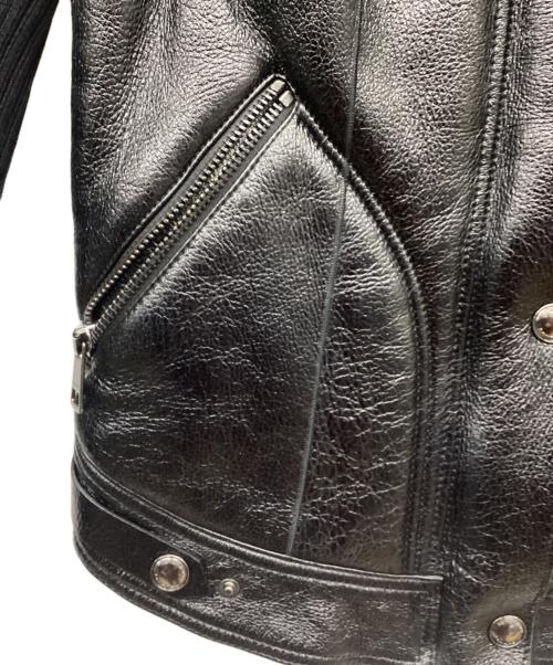 BURBERRY LONDON（バーバリーロンドン）BURBERRY LONDON (バーバリーロンドン) ラムレザー裏ボアフライトジャケット ブラック サイズ:36の古着・服飾アイテム