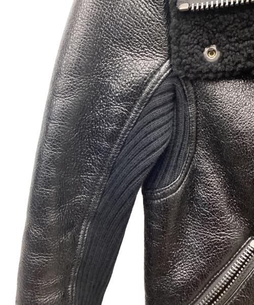 BURBERRY LONDON（バーバリーロンドン）BURBERRY LONDON (バーバリーロンドン) ラムレザー裏ボアフライトジャケット ブラック サイズ:36の古着・服飾アイテム