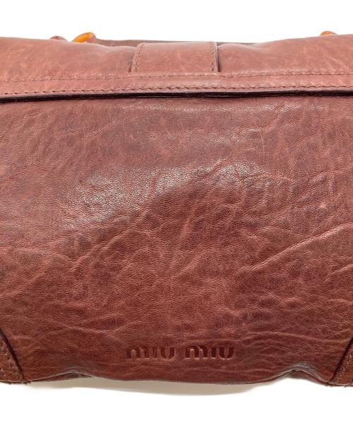 MIU MIU（ミュウミュウ）MIU MIU (ミュウミュウ) レザーハンドバッグ/アーカイブ/Y2K ブラウンの古着・服飾アイテム