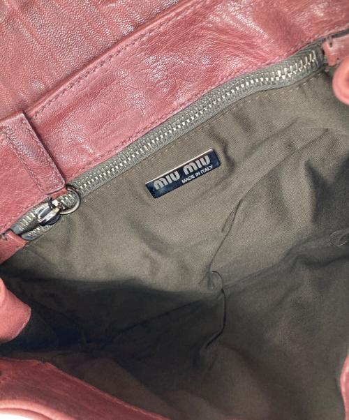 MIU MIU（ミュウミュウ）MIU MIU (ミュウミュウ) レザーハンドバッグ/アーカイブ/Y2K ブラウンの古着・服飾アイテム