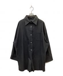 Sea Room lynn（シールームリン）の古着「OXFORDシャツロンパース」｜ブラック