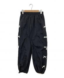 Sea Room lynn（シールームリン）の古着「Side mini Ribbon Sportyパンツ/ナイロンパンツ/ドローコードパンツ」｜ブラック