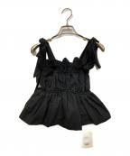 Sea Room lynnシールームリン）の古着「Cotton バルーンRibbonビスチェ」｜ブラック