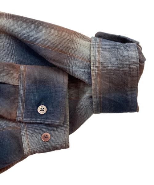 SSZ（エスエスズィー）SSZ (エスエスズィー) BEAMS (ビームス) BALLOON SHIRT RAPTURE/長袖シャツ/チェックシャツ/ネルシャツ ブラウン×ネイビー サイズ:Sの古着・服飾アイテム