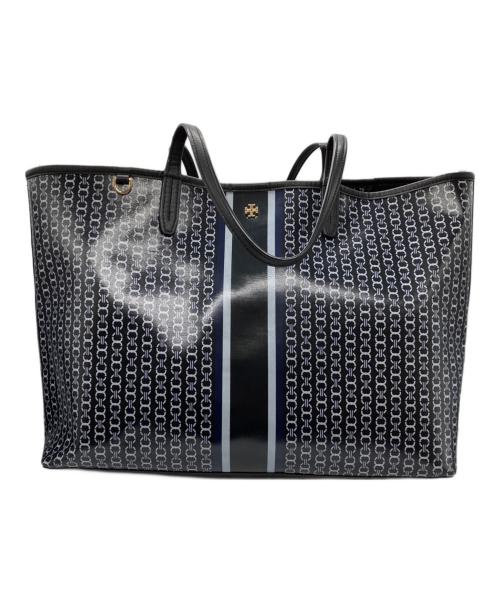 TORY BURCH（トリーバーチ）TORY BURCH (トリーバーチ) ジェミニリンクトートバッグ/トートバッグ/ハンドバッグ ブラック×ホワイトの古着・服飾アイテム