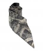 Christian Diorクリスチャン ディオール）の古着「ミッツァ/シルクリボンスカーフ/スカーフ/シルクスカーフ/12TOJ1061605」｜グレー×ホワイト