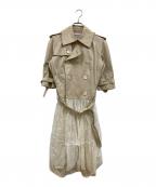 JUNYA WATANABE COMME des GARCONSジュンヤワタナベ コムデギャルソン）の古着「プリーツ切替トレンチコート/JG-O005」｜ベージュ×ホワイト