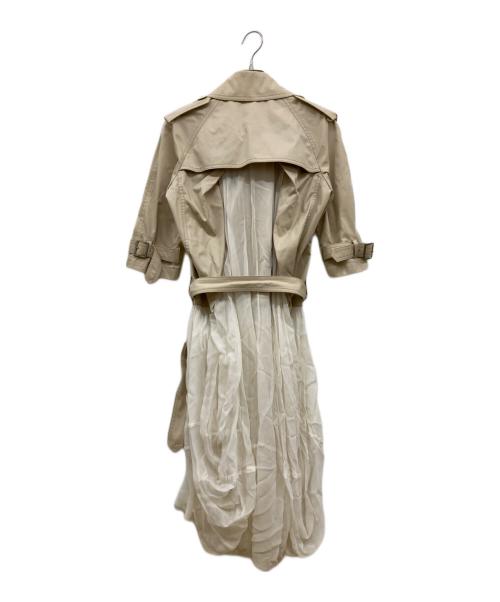 JUNYA WATANABE COMME des GARCONS（ジュンヤワタナベ コムデギャルソン）JUNYA WATANABE COMME des GARCONS ((ジュンヤワタナベ コムデギャルソン) プリーツ切替トレンチコート/JG-O005 ベージュ×ホワイト サイズ:XSの古着・服飾アイテム